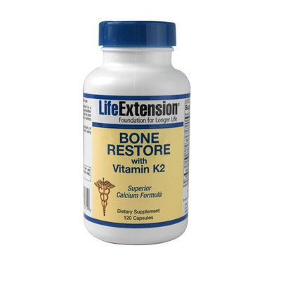 Life Extension Bone Restore with Vitamin K2 120 Capsules