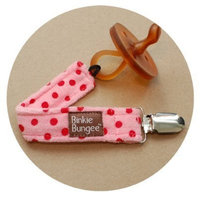 Z. Daisy Eco-friendly Oeko Tex Binkie Bungee Pacifier Clip (Pink Dot) - 3 Colors Options!