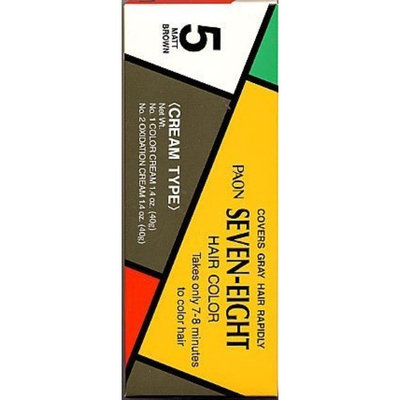 PAON Seven-Eight Hair Color #5 Matt Brown Refill - Tube 1 Color Cream 1.4 Oz - Tube 2 Oxidation Cream 1.4 Oz