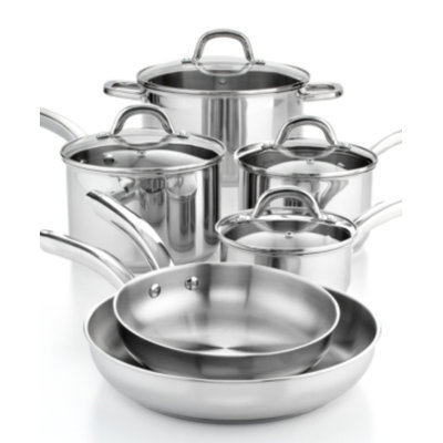 Martha Stewart Collection Stainless Steel 10 Piece Cookware Set