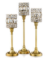 Leeber Set of 3 Gold Sparkle Tapers