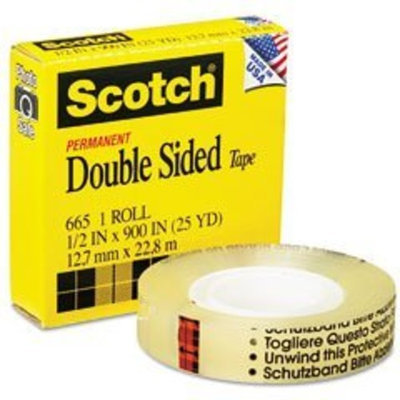 3M 665 Double-Sided Tape, 1/2