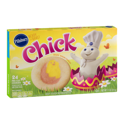 Pillsbury Ready To Bake! Chick Shape Sugar Pre-Cut Cookies - 24 CT