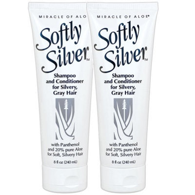 Winning Solutions (Set of 2) Softly Silver Shampoo Plus Conditioner Aloe Vera Pantenol Gray Hair