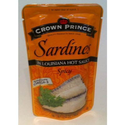 Crown Prince Sardines in Louisiana Hot Sauce (Spicy) - Omega 3 - 3.53oz (2pack) - Product of Thailand
