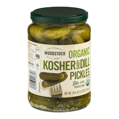 Woodstock Organic Bite-Sized Kosher Baby Dill Pickles