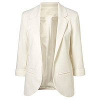 Sheinside Womens White Boyfriend Blazer Tailored Suit Coat Jacket Black Small