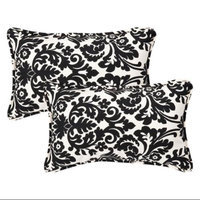 Pillow Perfect 2-Piece Outdoor Toss Pillow Set - Black/White Polka Dot 18