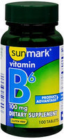 Sunmark Vitamin B6 Tablets, 100 mg, 100 Tabs by Sunmark