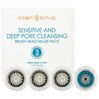Clarisonic Cleansing Brush Head Value Pack Sensitive and Deep Pore 4-Pack