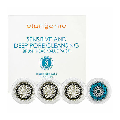 Clarisonic Cleansing Brush Head Value Pack Sensitive and Deep Pore 4-Pack
