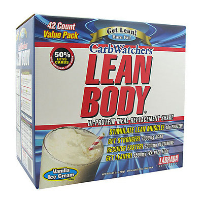 CarbWatchers Lean Body Vanilla Ice Cream Hi-Protein Meal Replacement Shake Powder