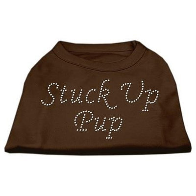 Ahi Stuck Up Pup Rhinestone Shirts Brown XS (8)