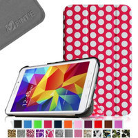 Fintie Smart Shell Case Ultra Slim Lightweight Stand Cover for Samsung Galaxy Tab 4 7.0 Tablet, Polka Dot Pink