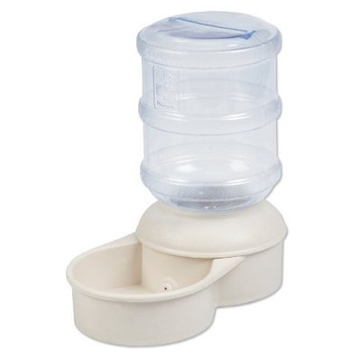 Petmate Le Bistro Waterer with Microban, 1-Gallon Capacity, Bleached Linen