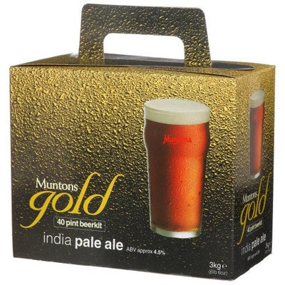 Muntons Gold 40 Pint Beerkit, India Pale Ale, 120-Ounce Box
