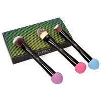 Bundle Monster BMC 3pc Womens Dual End Latex Free Blender Sponge Synthetic Hair Makeup Brushes