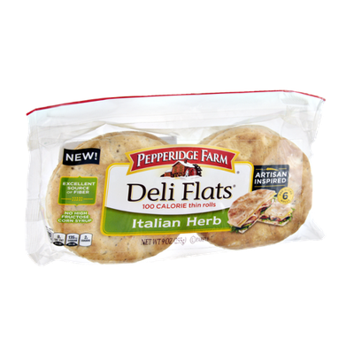 Pepperidge Farm® Deli Flats Artisan Inspired Italian Herb Pre-sliced Rolls