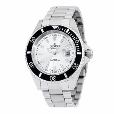 Croton Men's Stainless Steel Diver Watch, Black, 1 ea