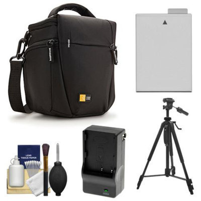 Case Logic TBC-406 Digital SLR Camera Holster Case (Black) with LP-E8 Battery & Charger + Tripod + Kit for Canon Rebel T3i, T4i, T5i