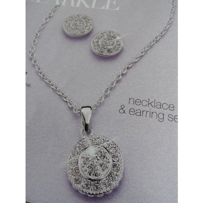 Avon Pave Circle Necklace and Earring Gift Set