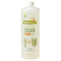 BabyGanics Foamin' Fun Foaming Body Wash & Shampoo, Gentle Newborn Formula, Fragrance Free, Refill, 33.8-Fluid Oz Bottle, Packaging May Vary