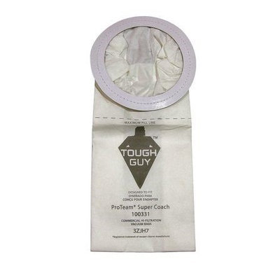 TOUGH GUY 3ZJH7 Filter Bag,2-Ply, Paper, PK10