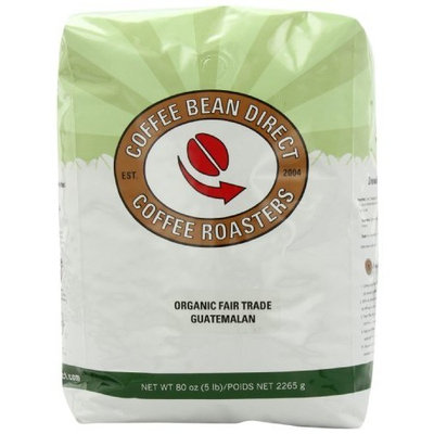 Coffee Bean Direct Guatemalan, Organic Fair Trade Whole Bean Coffee, 5-Pound Bag