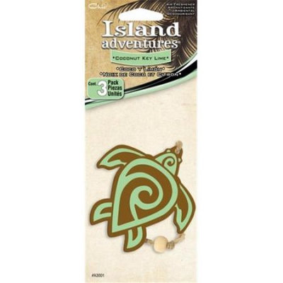 C Accessories Green Turtle Coconut Key Lime Hanging Tree Style Air Fresheners - 3 Pack