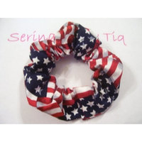 Serina's Bow Tiq USA American Flag Red White Blue Ponytail Holder Wrap Hair Scrunchie