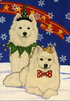 Pipsqueak Productions C918 Holiday Boxed Cards- American Eskimo