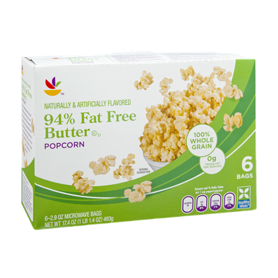Ahold 94% Fat Free Microwave Butter Popcorn - 6 CT