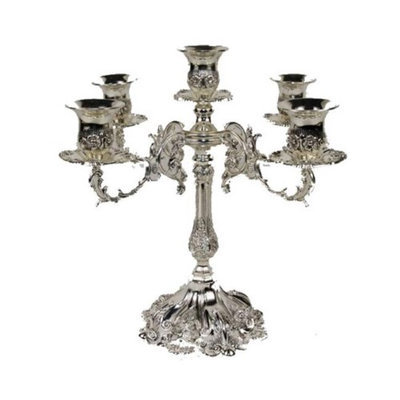 A & M Judaica 58111 Candelabra 5 Candles 12 in.
