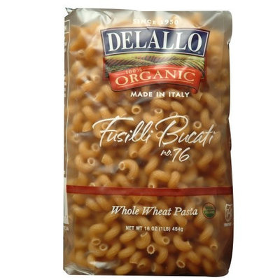 Delallo Organic Whole Wheat Fusilli Bucati #76, 16-Ounce Units (Pack of 16)