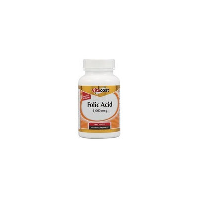 Vitacost Brand NSI Folic Acid -- 1 mg - 200 Capsules Essencial B Vitamin