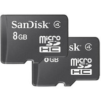 SanDisk Corporation SanDisk 8GB Class 4 microSDHC Memory Card, 2 Pack
