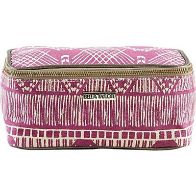 Bella Taylor Tahiti Fuchsia Cosmetic Case Makeup Bag Overnight Kit Travel 4x8x4.5'