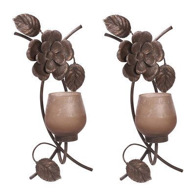 Mikasa 15-inch Rustic Flowers Sconces (Set of 2)
