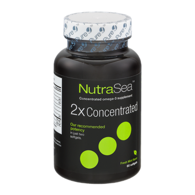 NutraSea Omega-3 Supplement 2X Concentrated Softgels Fresh Mint Flavor - 60 CT