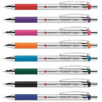 FORAY(R) Advanced Ink Retractable Ballpoint Pens, Needle Point, 0.7mm, Assorted Barrels, Assorted Ink, Pack Of 8