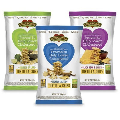 Corazonas Whole Grain Tortilla Chips, Variety Pack, 7-Ounce Packages (Pack of 6)
