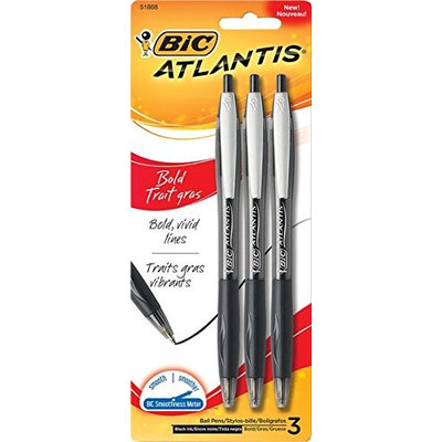 Bic Corporation VCGBP31-BLK 1.6mm. Atlantis Bold Retractable Ballpoint Pen Black