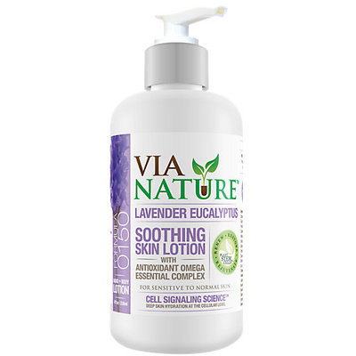 Via Nature - Skin Lotion Soothing with Antioxidant Omega Essential Complex Lavender Eucalyptus - 8 oz.