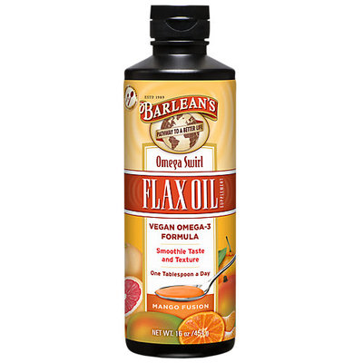 Barleans Flax Omega Swirl Mango Fusion Barlean's 16oz Liquid