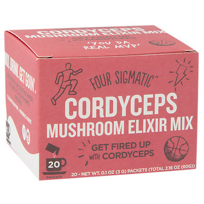 Four Sigma Foods Superfood Mushroom Drink Mix Cordyceps 20 Packets - Vegan