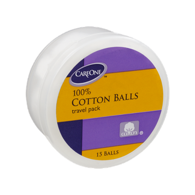 CareOne Travel Pack 100% Cotton Balls - 15 CT
