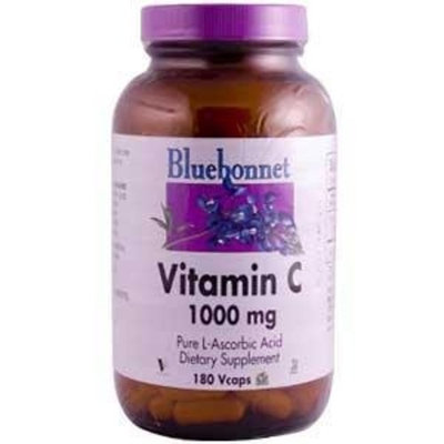 Bluebonnet Vitamin C 1000 mg Vegetable Capsules, 180 Count