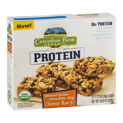 Cascadian Farm Organic Protein Peanut Butter Chocolate Chip Chewy Bars - 5 CT