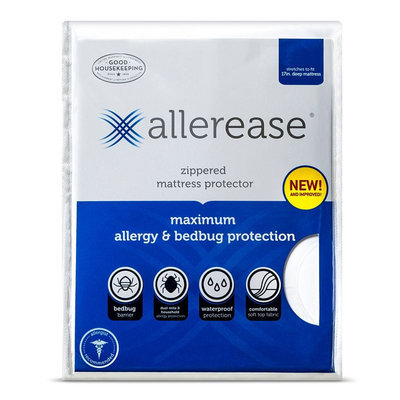 Allerease Maximum Bedbug & Allergy Protection Mattress Protector (White)