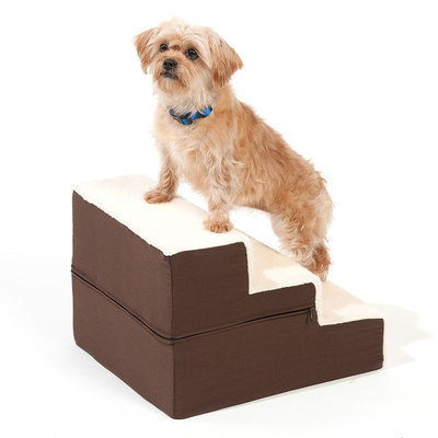 Doctors Foster & Smith Dura Ruff Indoor 3-Step Pet Stair (Brown)